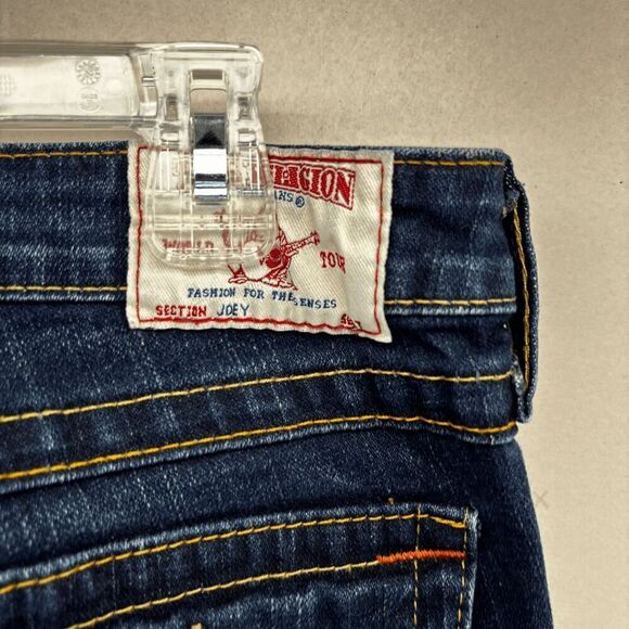 True Religion Joey Jeans Womens Size 27 Blue Low Rise Flare Y2K Style 10-503 - Picture 4 of 11